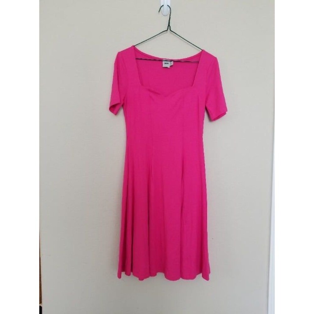 ASOS 6 Barbiecore Pink Heart Neckline Fit Flare Dress